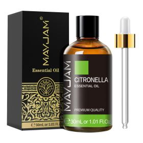 30ml Chamomile Pure Natural Essetial Oils Citronella Geranium Cedarwood Frankincense Eucalyptus Ginger Essential Oil Diffuser (NET WT: 30ml, Color: Citronella)