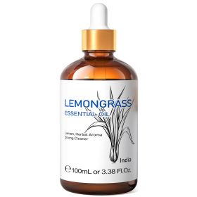 HIQILI Rosemary Jasmine Lavender Mint Essential Oils for Hair Care, increasing luster, Massage, Skin Care, Diffuser, Humidifier (NET WT: 100ml, Color: Lemongrass)