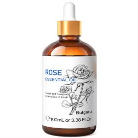 HIQILI Rosemary Jasmine Lavender Mint Essential Oils for Hair Care, increasing luster, Massage, Skin Care, Diffuser, Humidifier (NET WT: 100ml, Color: Rose)
