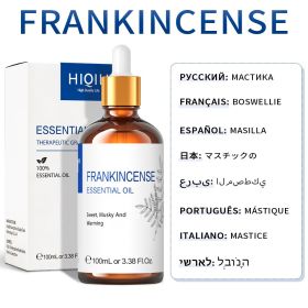 HIQILI 100ML Lavender Jasmine Rose Vanilla Mint Eucalyptus Lemon Essential Oils for Diffuser, Humidifier, Massage, Skin, Hair (NET WT: 100ml, Color: Frankincense)