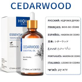 HIQILI 100ML Lavender Jasmine Rose Vanilla Mint Eucalyptus Lemon Essential Oils for Diffuser, Humidifier, Massage, Skin, Hair (NET WT: 100ml, Color: Cedarwood)