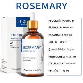 HIQILI 100ML Lavender Jasmine Rose Vanilla Mint Eucalyptus Lemon Essential Oils for Diffuser, Humidifier, Massage, Skin, Hair (NET WT: 100ml, Color: Rosemary)