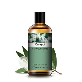 100ML Lavender Pure Natural Rose Essential Oils Humidifier Diffuser Vanilla Peppermint Cloves Tea Tree Ylang Lemon Aroma Oil (NET WT: 100ml, Color: Cajeput)