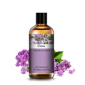100ML Lavender Pure Natural Rose Essential Oils Humidifier Diffuser Vanilla Peppermint Cloves Tea Tree Ylang Lemon Aroma Oil (NET WT: 100ml, Color: Clove)