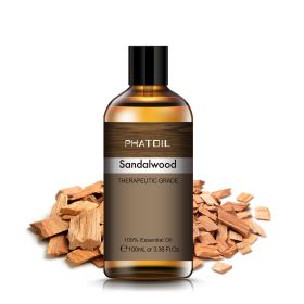 100ML Lavender Pure Natural Rose Essential Oils Humidifier Diffuser Vanilla Peppermint Cloves Tea Tree Ylang Lemon Aroma Oil (NET WT: 100ml, Color: Sandalwood)
