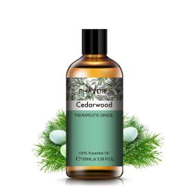 100ML Lavender Pure Natural Rose Essential Oils Humidifier Diffuser Vanilla Peppermint Cloves Tea Tree Ylang Lemon Aroma Oil (NET WT: 100ml, Color: Cedarwood)