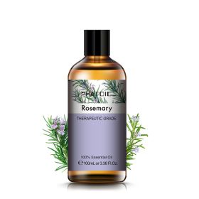 100ML Lavender Pure Natural Rose Essential Oils Humidifier Diffuser Vanilla Peppermint Cloves Tea Tree Ylang Lemon Aroma Oil (NET WT: 100ml, Color: Rosemary)