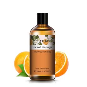100ML Lavender Pure Natural Rose Essential Oils Humidifier Diffuser Vanilla Peppermint Cloves Tea Tree Ylang Lemon Aroma Oil (NET WT: 100ml, Color: Sweet Orange)