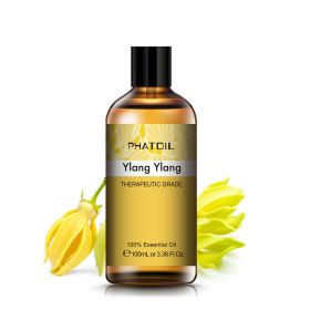 100ML Lavender Pure Natural Rose Essential Oils Humidifier Diffuser Vanilla Peppermint Cloves Tea Tree Ylang Lemon Aroma Oil (NET WT: 100ml, Color: Ylang Ylang)