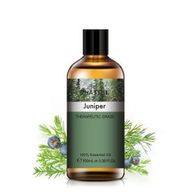 100ML Lavender Pure Natural Rose Essential Oils Humidifier Diffuser Vanilla Peppermint Cloves Tea Tree Ylang Lemon Aroma Oil (NET WT: 100ml, Color: Juniper)