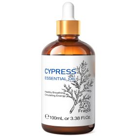 HIQILI 100ML Cypress Essential Oils ,100% Pure Nature for Aromatherapy, Diffuser, Humidifier, Massage, Woody, Relieving stress (NET WT: 100ml, Color: Cypress)