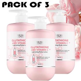 AILKE Vitamin C and Glutathione Skin Care Set, Antioxidant, Improve Rough Skin, Nourishing, Moisturizing Range for Face and Body (Color: 3 Pack Lotion)