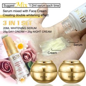 AILKE Whitening Dark Spot Remove Facial Skin Care Cream With Collagen Anti- Freckles Wrinkle Repair Women Premium Face Product (Color: cream and serum)