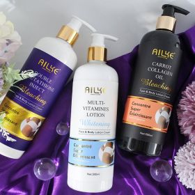 AILKE Super Bleaching Body Lotion,Black Spot Corrector,Use For Face And Body,Suitable For Black Skin,Korean Whitening Skin Care (Color: 3 in 1 set)
