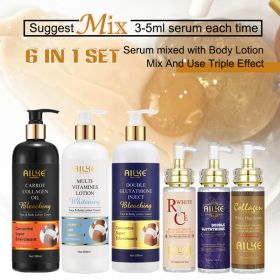 AILKE Super Bleaching Body Lotion,Black Spot Corrector,Use For Face And Body,Suitable For Black Skin,Korean Whitening Skin Care (Color: 100ML serum 6 in 1)